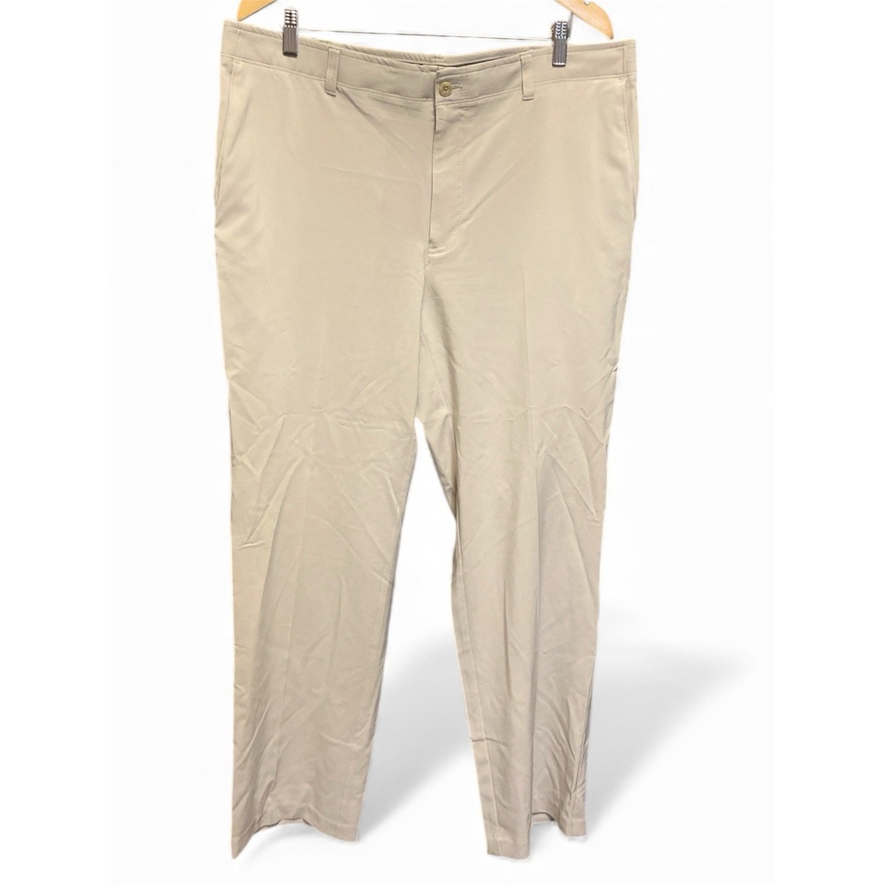 Ben‎ Hogan Performance Golf Pants Mens 38x32 Khaki Tan Stretch Flat Front WT2943
